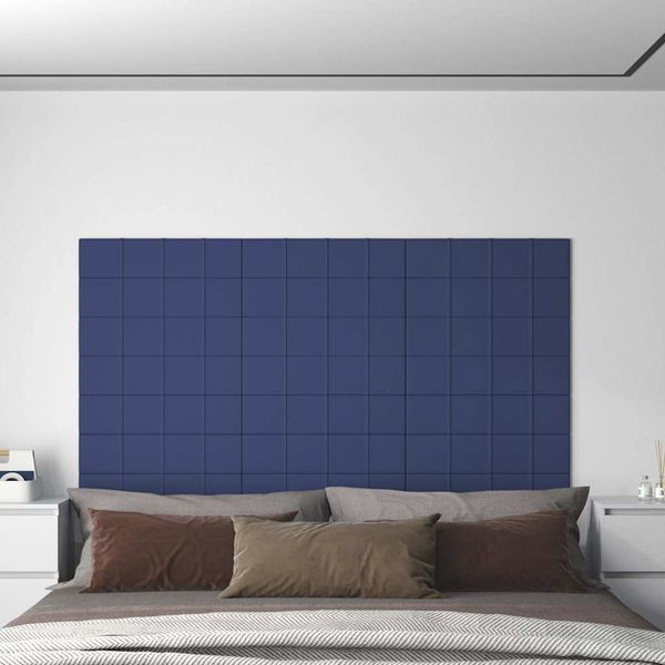 vidaXL Nástenné panely 12 ks modré 60x15 cm látkové 1,08 m²