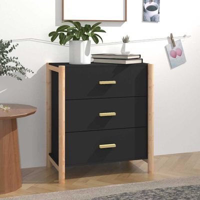 vidaXL Komoda čierna 62x38x70 cm spracované drevo