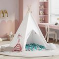 vidaXL Teepee stan Biela 120 x 120 x 150 cm Textil a plast
