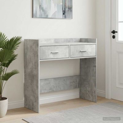 vidaXL Konzolový stôl Betónovo sivá 90 x 35 x 80 cm Kompozitné drevo