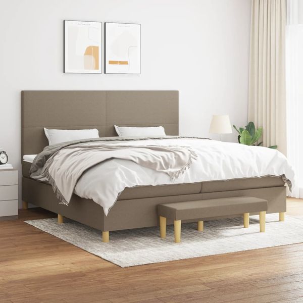 vidaXL Boxspring posteľ s matracom sivohnedý 200x200 cm látka