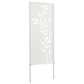 vidaXL Záhradná clona na súkromie Kvetinový Biela 50 x 140 cm