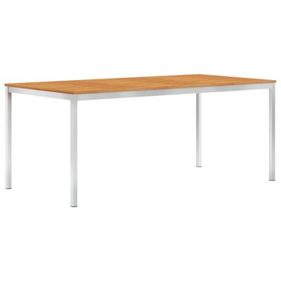 vidaXL Záhradný jedálenský stôl 180x90x75 cm, akáciový masív, oceľ