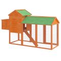 vidaXL Kurník hnedý 193x65x117 cm masívna borovica