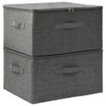 vidaXL Úložné boxy 2 ks látkové 43x34x23 cm antracitové