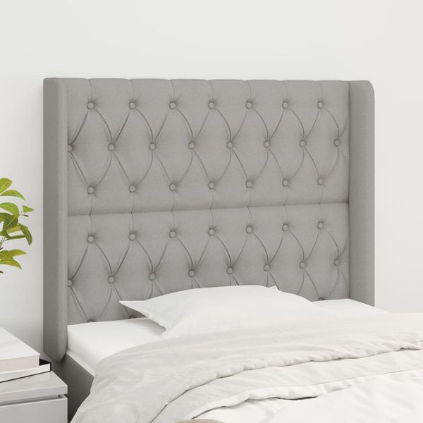 vidaXL Čelo postele so záhybmi bledosivé 103x16x118/128 cm látka