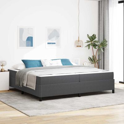 vidaXL Rám postele s matracmi Tmavo šedá 200 x 200 cm látka
