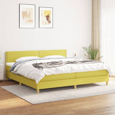 vidaXL Boxspring posteľ s matracom zelená 200x200 cm látka