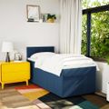 vidaXL Posteľný rám boxspring s matracom modrý 90x190 cm látka