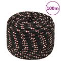 vidaXL Lodné lano čierne 12 mm 100 m polypropylén