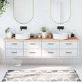 vidaXL Kúpeľňová doska 220x30x(2-4) cm neošetrený masív