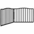vidaXL Brána pre psa skladacia 2 panely čierna 160 cm topoľové drevo