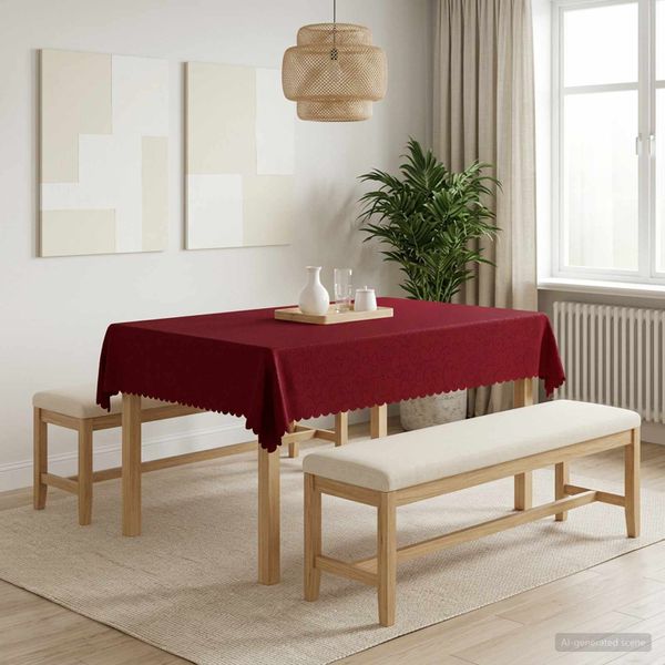 vidaXL Uterák na stôl Obdĺžnikový Víno červené 140 x 180 cm