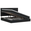 vidaXL Postel s úložným prostorem a matrací Čierna 200 x 200 cm látka