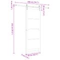 vidaXL Posuvné dvere 83 x 232 cm Borovicový masív Prírodná a čierna