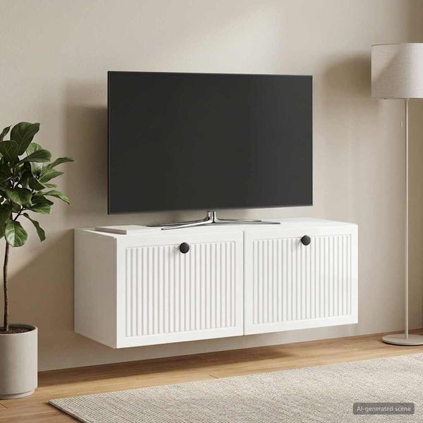 vidaXL Nástenná TV skrinka Biela s vysokým leskom 78,5 x 31 x 30 cm