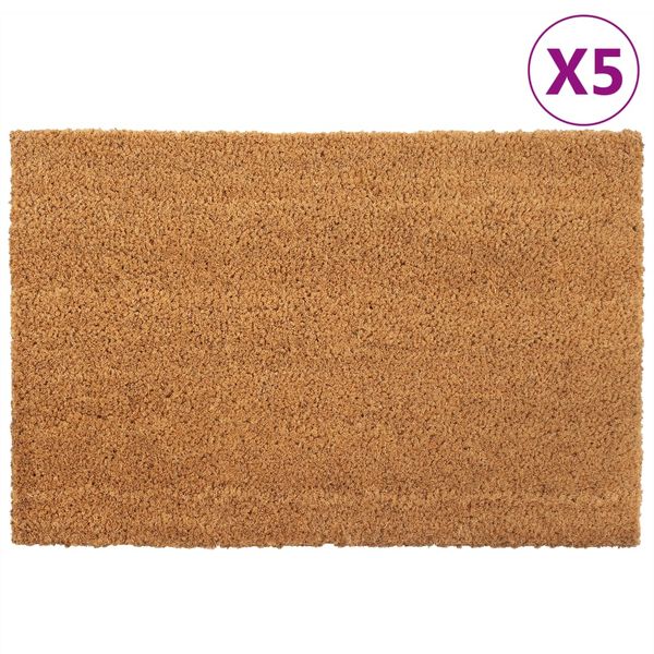 vidaXL Rohožky 5 ks prírodné 40x60 cm všívané kokosové vlákno