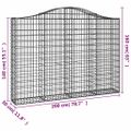 vidaXL Oblúkové gabionové koše 9 ks 200x30x140/160 cm pozink. železo