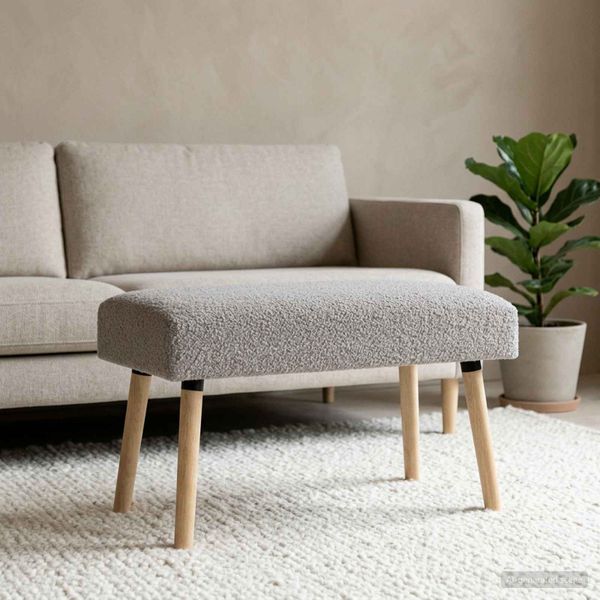 vidaXL lavička Jednofarebný Svetlosivá 80 x 40 x 46 cm Bouclé