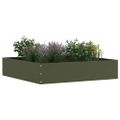 vidaXL Obrubník trávnika 60 x 60 x 13 cm Oceľ Olivovo zelená