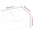 vidaXL Umývadlo biele 40x14,5 cm keramické okrúhle