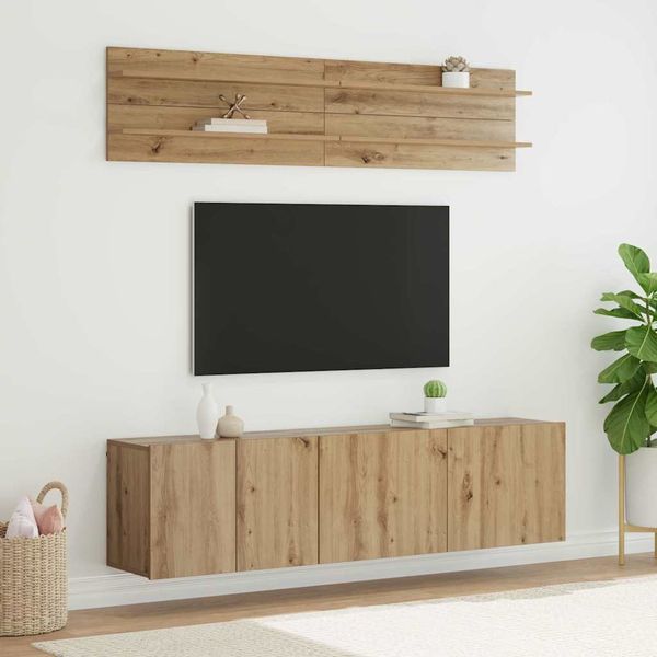 vidaXL TV jednotky Nástenný 6 pcs dub artisan Kompozitné drevo