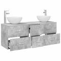 vidaXL Set kabinetov do kúpeľne 3 ks Betónovo sivá 49,5 x 41 x 64,5 cm