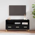 vidaXL TV skrinka 102 x 36 x 50 cm Čierny dub Kompozitné drevo