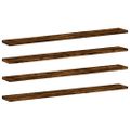 vidaXL Nástenné police 4 ks dymový dub 80x10x1,5 cm kompozitné drevo