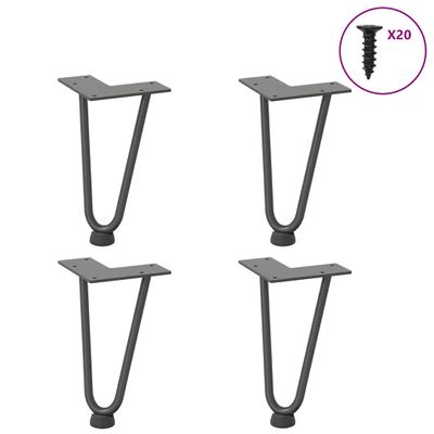 vidaXL Nohy do vlasov pre konferenčný stolík 4 ks, antracitové, 20 cm, masívna oceľ