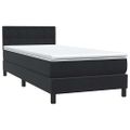 vidaXL Posteľný rám boxspring s matracom a LED čierny 90x210 cm zamat
