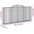 vidaXL Oblúkové gabionové koše 30 ks 300x30x140/160 cm pozink. železo