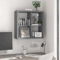 vidaXL Nástenná polica v tvare kocky, sivá 69,5x29,5x69,5 cm, MDF