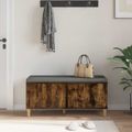 vidaXL Predsieňová lavica s vankúšom Údený Dub 100 x 38 x 46 cm