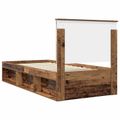 vidaXL Rám postele Staré drevo 90 x 200 cm Masívne borovicové drevo