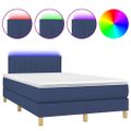 vidaXL Posteľ boxsping s matracom a LED modrá 120x200 cm látka