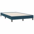 vidaXL Posteľný rám boxsping bez matracom tmavomodrý 120x220 cm zamat