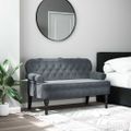vidaXL Lavička s operadlom tmavosivá 119,5x64,5x75 cm zamat