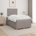 vidaXL Posteľ boxspring s matracom Sivohnedá 120 x 200 cm Látka