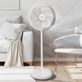 Stojací ventilátor WT114 55W 14" digitálny displej, diaľkové ovládanie, biely