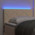 vidaXL LED hlavová doska Krémová látka