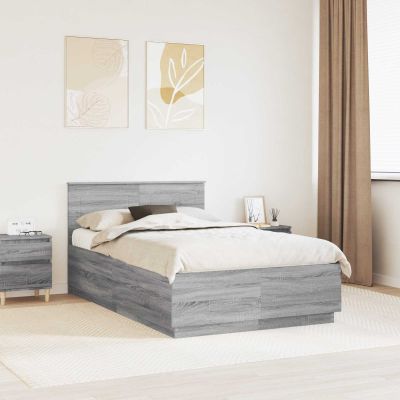 vidaXL Rám postele Sivá sonoma 120 x 190 cm Kompozitné drevo