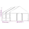 vidaXL Altánok so strechou, biely 4,46x5,88x3,75 m, polyetylén