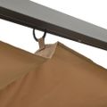 vidaXL Pergola so zaťahovacou strechou sivohnedá 3x3 m oceľ 180 g/m²