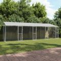 vidaXL Klietka pre psa s strechou Strieborná 800 x 200 x 256 cm