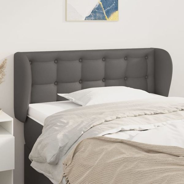 vidaXL Čelo postele so záhybmi sivé 83x23x78/88 cm umelá koža
