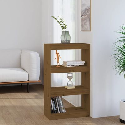 vidaXL Knižnica/deliaca stena medová 60x30x103,5 cm masívna borovica