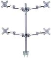 Neomounts FPMA-D935D4 /Držák displeje/na stůl/10-27"/svorka/3čepy/VESA 100X100/nosn.4x6kg/4 displeje/stříbrný Držák, VESA, stolní, pro 4 ploché monitory, úhloprícka 10"-27", náklon 180°, otácení 300°, rotace 360°, nosnost 24kg, stríbrný
