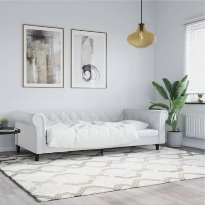 vidaXL Denná posteľ biela 100x200 cm umelá koža