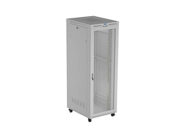 19'' Voľne stojaca racková skriňa 47U 800X1000 šedá s perforovanými dverami lanberg (flat pack) V2